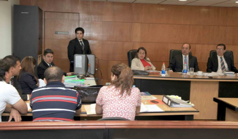 Imágen de un juicio oral y público desarrollado en el Palacio de Justicia