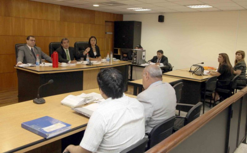 Imágen de un juicio oral y público desarrollado en el Palacio de Justicia