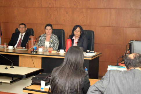 Imagen de un juicio oral y público desarrollado en el Palacio de Justicia de Asunción