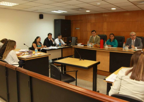 Imágenes de un juicio oral y público desarrollado en el Palacio de Justicia 