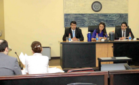 Imagen de un juicio oral desarrollado en el Palacio de Justicia de Asunción
