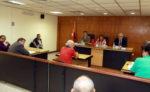 Imágenes de un juicio oral y público desarrollado en el Palacio de Justicia 