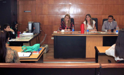 Imágen de un juicio oral y público desarrollado en el Palacio de Justicia