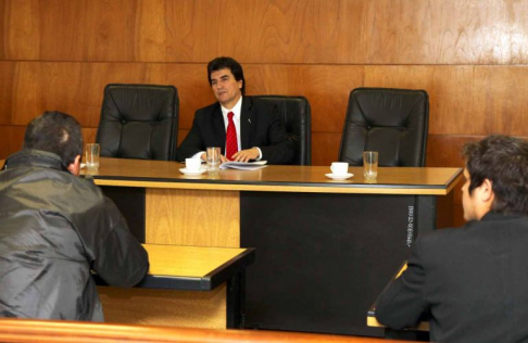 Imágen de un juicio oral y público desarrollado en el Palacio de Justicia
