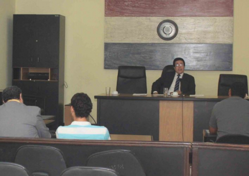 Imágen de un juicio oral y público desarrollado en el Palacio de Justicia