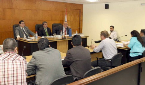 Imágen de un juicio oral y público desarrollado en el Palacio de Justicia de Asunción