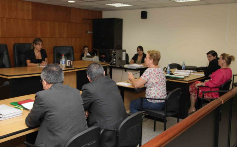 Imagen de un juicio oral desarrollado en el Palacio de Justicia de Asunción
