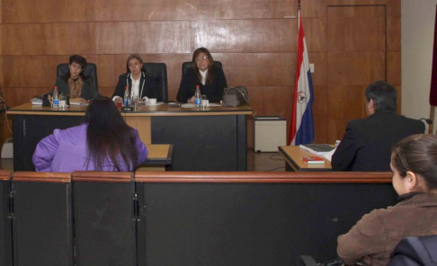 Imágen de un juicio oral y público desarrollado en el Palacio de Justicia
