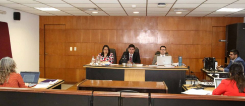 Juicio oral desarrollado en el Palacio de Justicia de Asunción.