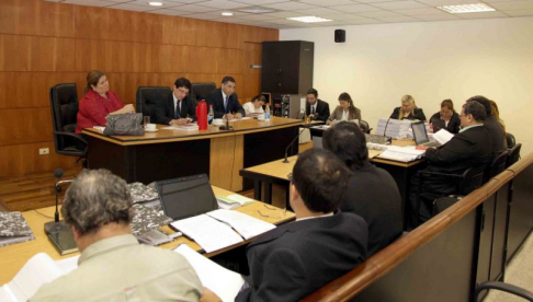 Imágen de un juicio oral y público desarrollado en el Palacio de Justicia