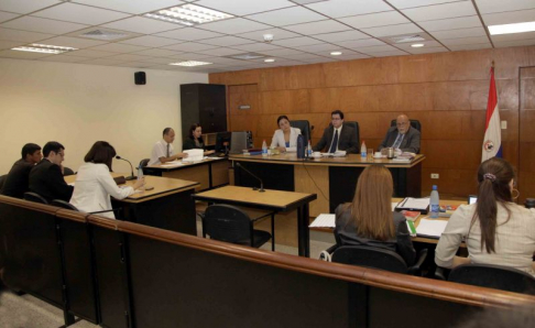 Imágen de un juicio oral y público desarrollado en el Palacio de Justicia
