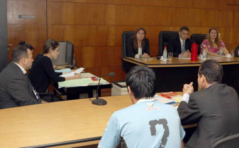 Imágen de un juicio oral y público desarrollado en el Palacio de Justicia