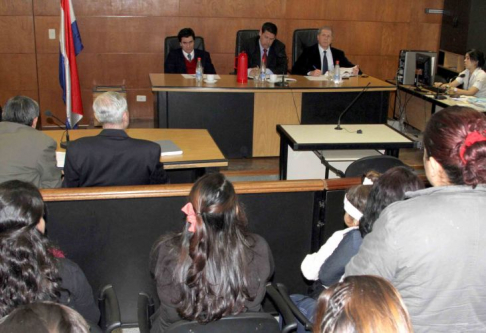 Imágen de un juicio oral y público desarrollado en el Palacio de Justicia