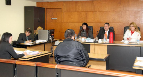 Imágen de un juicio oral y público desarrollado en el Palacio de Justicia