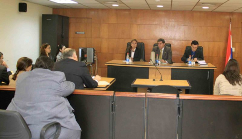 Imágen de un juicio oral y público desarrollado en el Palacio de Justicia