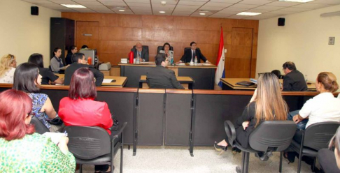 Imágen de un juicio oral y público desarrollado en el Palacio de Justicia