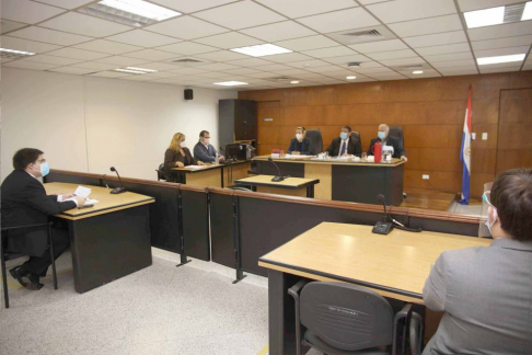 Imágen de un juicio oral y público desarrollado en el Palacio de Justicia