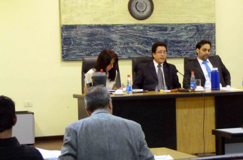 Imagen de un juicio oral desarrollado en el Palacio de Justicia de Asunción