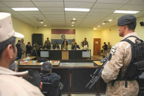 Imagen de un juicio oral realizado en el Palacio de Justicia de Asunción
