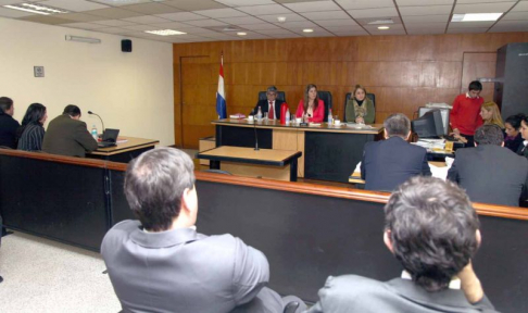 Imágen de un juicio oral y público desarrollado en el Palacio de Justicia