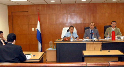 Imágen de un juicio oral y público desarrollado en el Palacio de Justicia