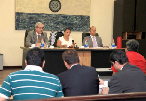 Imágen de un juicio oral y público desarrollado en el Palacio de Justicia