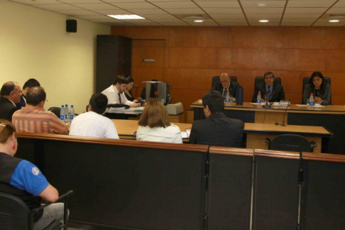 Imagen de un juicio oral y público desarrollado en el Palacio de Justicia de Asunción