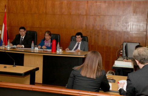 Imágen de un juicio oral y público desarrollado en el Palacio de Justicia