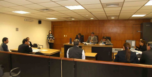 Imágen de un juicio oral y público desarrollado en el Palacio de Justicia