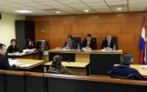 Imágen de un juicio oral y público desarrollado en el Palacio de Justicia