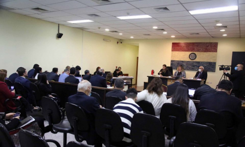 Juicio oral desarrollado en el Palacio de Justicia de Asunción.