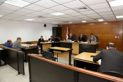 Imágen de un juicio oral y público desarrollado en el Palacio de Justicia