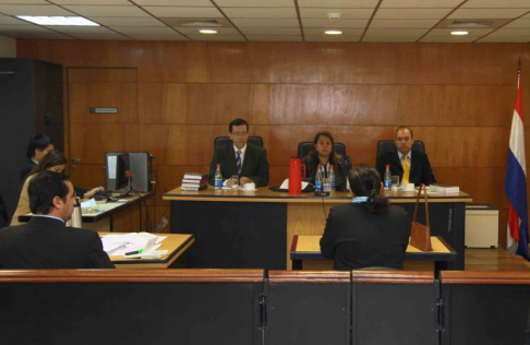 Imágen de un juicio oral y público desarrollado en el Palacio de Justicia