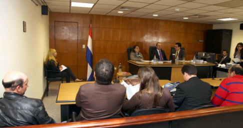 Imágen de un juicio oral y público desarrollado en el Palacio de Justicia