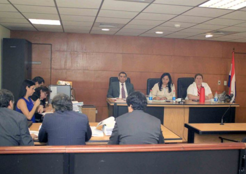 Imágen de un juicio oral y público desarrollado en el Palacio de Justicia