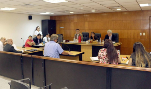 Imágenes de un juicio oral y público desarrollado en el Palacio de Justicia de Asunción