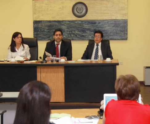 Imágen de un juicio oral y público desarrollado en el Palacio de Justicia