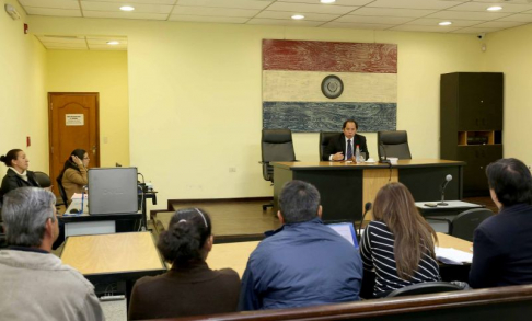 Imagenes de un Juicio Oral y Público desarrollado en el Palacio de Justicia de Asunción
