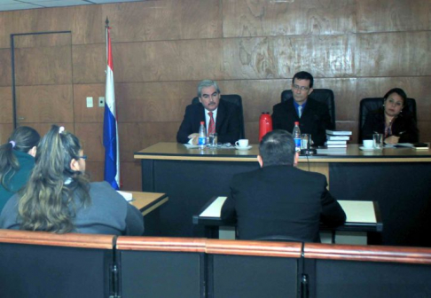 Imágen de un juicio oral y público desarrollado en el Palacio de Justicia