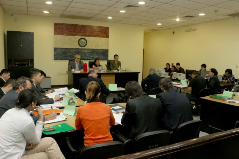 Imágenes de un juicio oral y público desarrollado en el Palacio de Justicia 