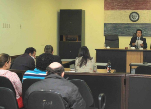 Imagen de un juicio oral desarrollado en el Palacio de Justicia de Asunción