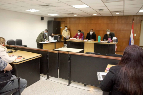 Imágen de un juicio oral y público desarrollado en el Palacio de Justicia