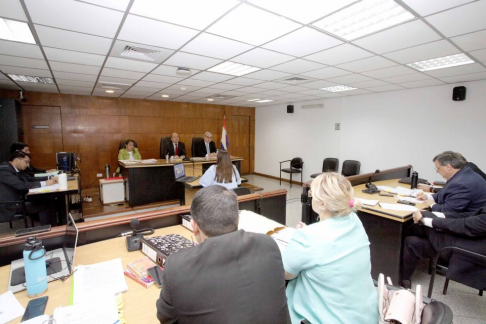 Juicio oral desarrollado en el Palacio de Justicia de Asunción.