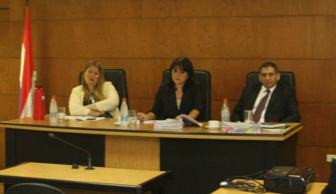 Imágen de un juicio oral y público desarrollado en el Palacio de Justicia