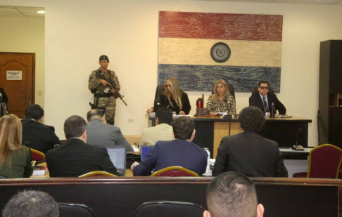 Juicio oral desarrollado en el Palacio de Justicia de Asunción.
