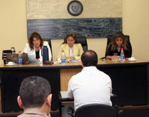 Imágen de un juicio oral y público desarrollado en el Palacio de Justicia de Asunción