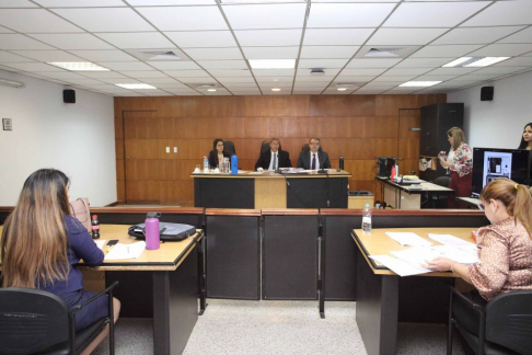 Juicio oral desarrollado en el Palacio de Justicia de Asunción.