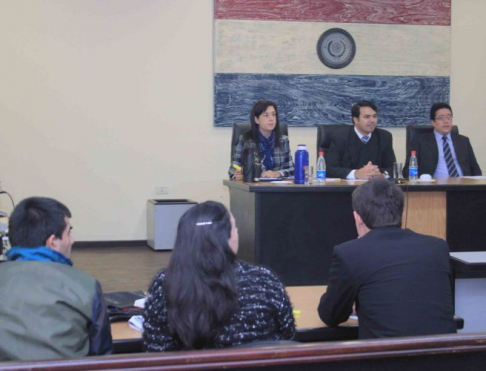 Imágen de un juicio oral y público desarrollado en el Palacio de Justicia