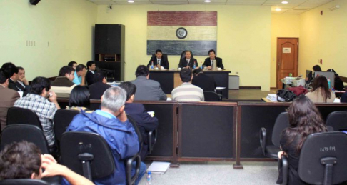 Imagen de un juicio oral realizado en el Palacio de Justicia de Asunción