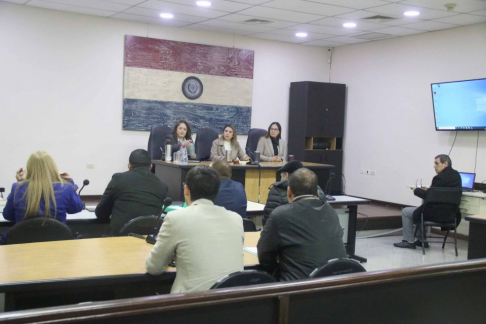 Imágen de un juicio oral y público desarrollado en el Palacio de Justicia